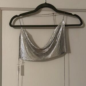 Silver Chainmail Crop Top